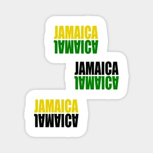 Jamaica mirrored pattern in the colors colours of the Jamaican flag black green and gold white background Magnet