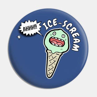 I Scream Funny Screaming Ice Cream Pun Birthday Gift Idea For Ice Cream Lover Pin