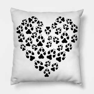 pets footprints heart Pillow