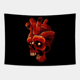 Skull heart Tapestry