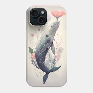 Spring Whale Jellyfish And Flower Phone Case