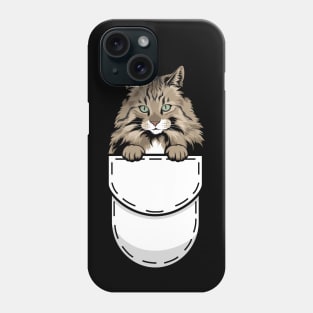 Funny Norwegian Forest Pocket Cat Phone Case