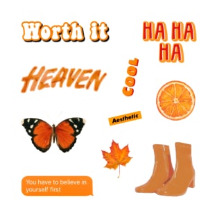 worth it cool heaven aesthetic pack sticker T-Shirt