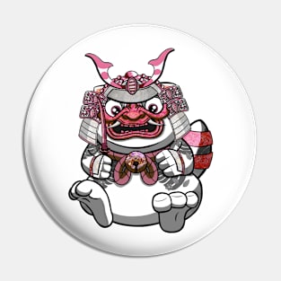 Samurai Cute Fat Cat Pin