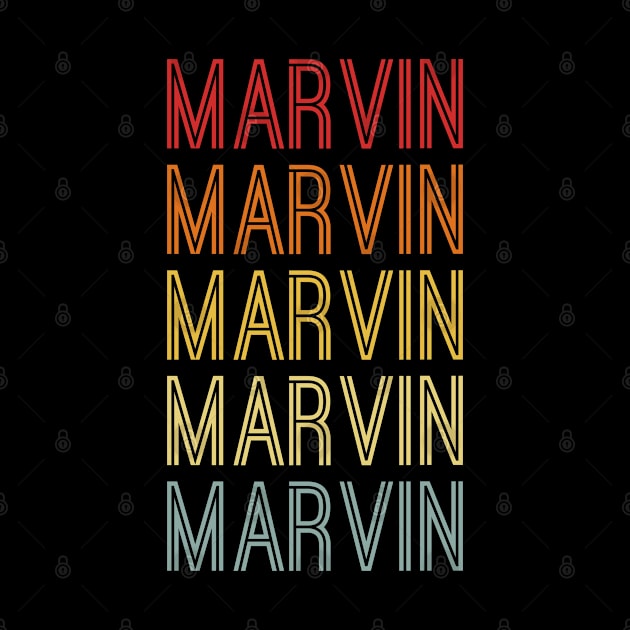 Marvin Name Vintage Retro Pattern by CoolDesignsDz