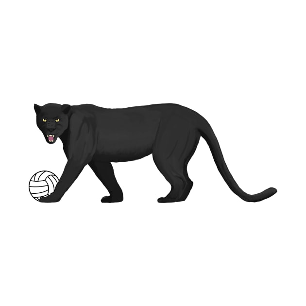 Volleyball Black Panther by College Mascot Designs