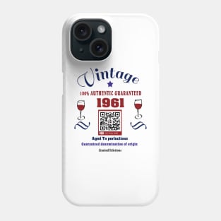 wine lovers made in 1961 Phone Case