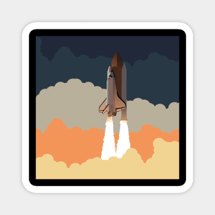 Nasa Space Shuttle Lauch in Clouds Magnet