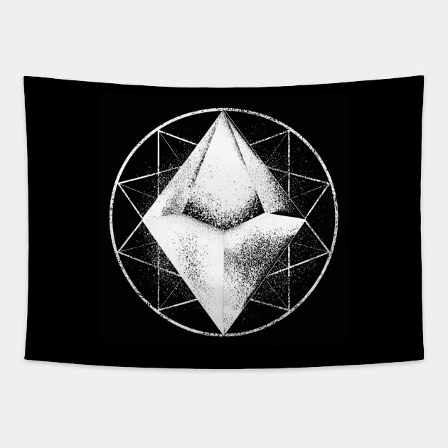 The Sacred Die (White) Tapestry by highcouncil@gehennagaming.com