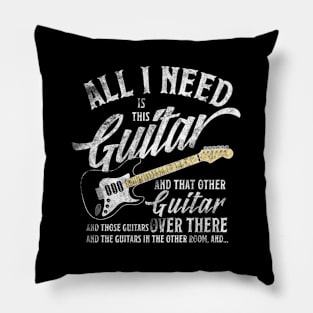 Guitar T All I Need Is Music Electric Love Pillow