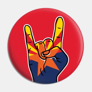 Rock On Arizona // Arizona State Flag Rock Hand Pin