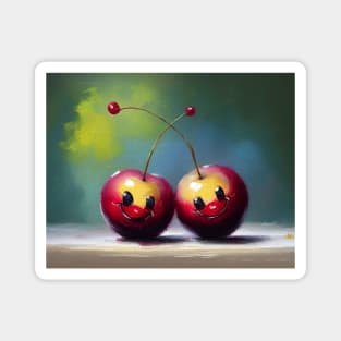 Cute Happy Cherries Magnet