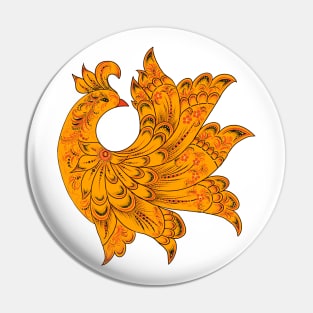 Phoenix firebird Russian folk art khokhloma Pin