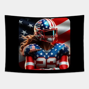 American Woman NFL Football Player #13 Tapestry