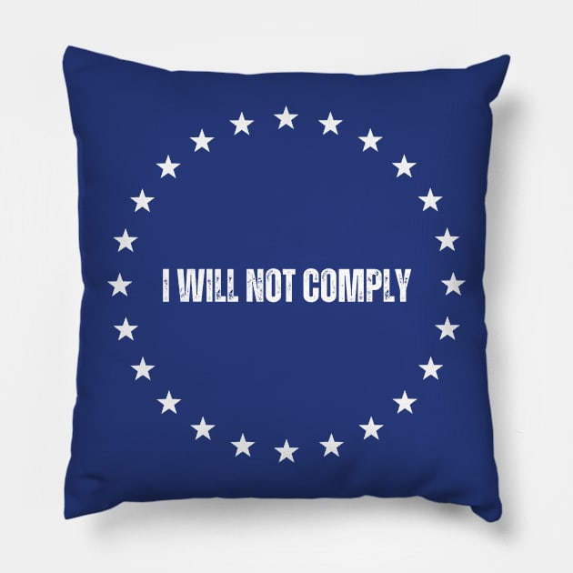 i will not comply Pillow by la chataigne qui vole ⭐⭐⭐⭐⭐