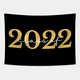 Class Of 2022. Simple Typography Gold and White Graduation 2022 Design. Tapestry