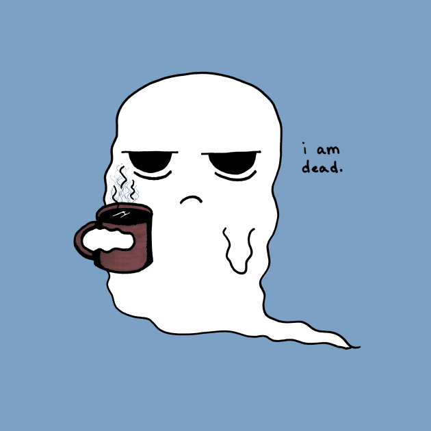 Grumpy Coffee Ghost by ArtByAsh