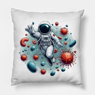 Astronaut in space bacteria АІ Pillow