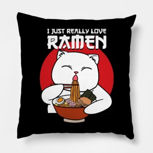 Cute & Funny I Just Really Love Ramen Pillow