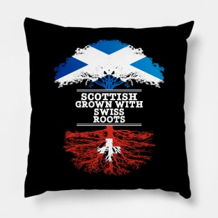 Scottish Grown With Swiss Roots - Gift for Swiss With Roots From Switzerland Pillow