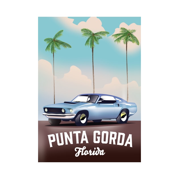 Punta Gorda florida auto travel poster, by nickemporium1