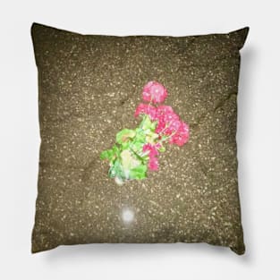 Fake Road Flowers Pillow