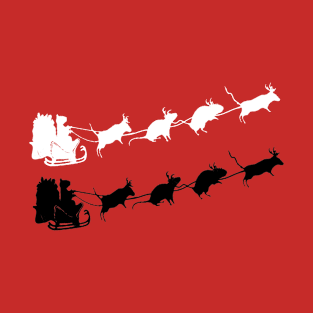 Santa Mouse silhouette art T-Shirt