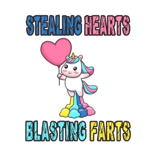 Stealing Hearts and Blasting Farts - Funny Saying For Kids Clothing, Baby Toddler Newborn Apparel and Valentines Day Humor T-Shirt