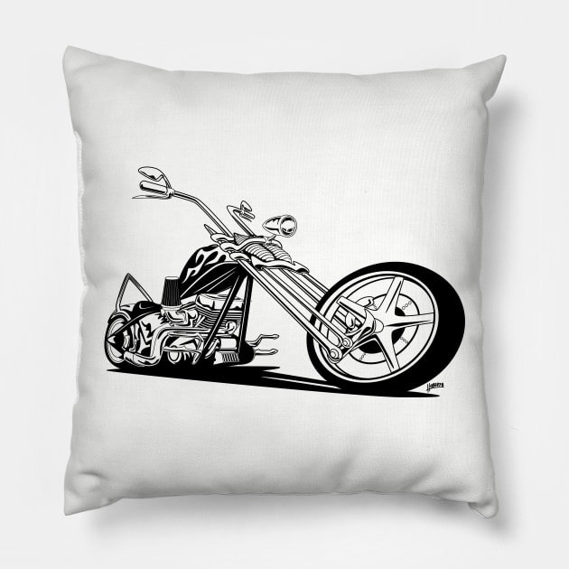 Custom American Chopper Motorcycle Pillow by hobrath