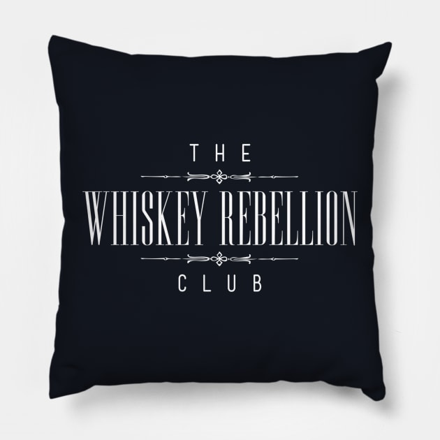 Original White Logo Pillow by The Whiskey Rebellion Club