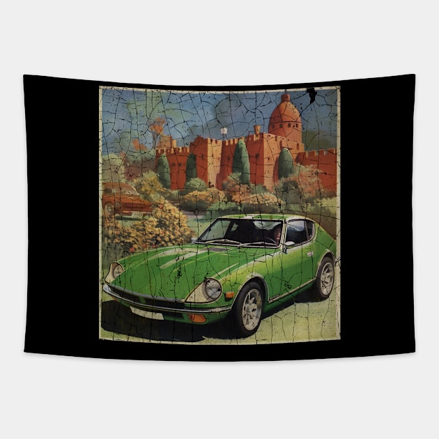 Urban city Datsun Tapestry by Hat_ers