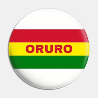 Oruro City in Bolivian Flag Colors Pin