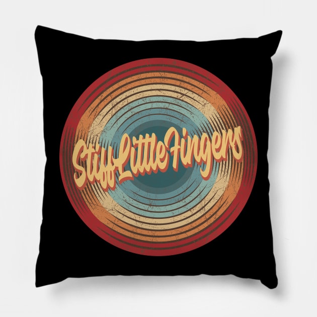 Stiff Little Fingers Vintage Circle Pillow by musiconspiracy