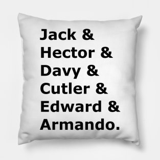 Helvetical Pirates- Black Font Pillow