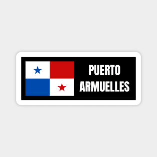 Puerto Armuelles City with Panama Flag Magnet