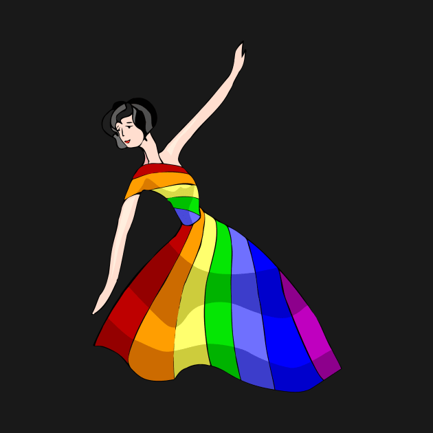 Dancer in rainbow dress by MiljanaVuckovic