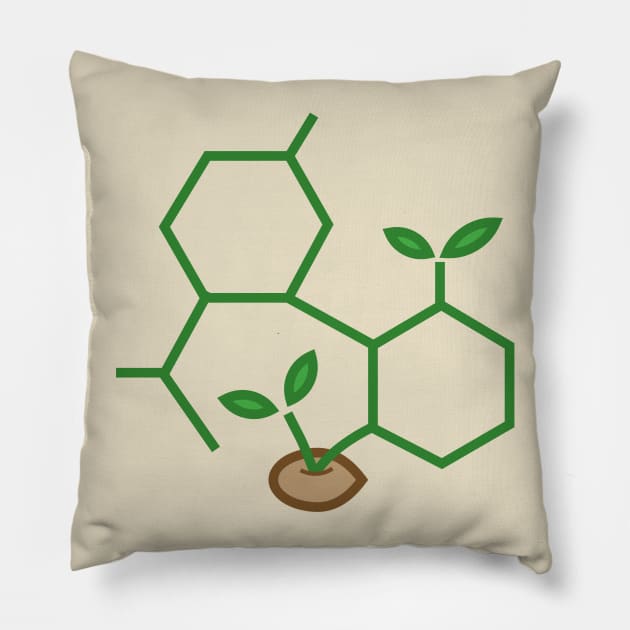 CBD Molecule Cannabis Sprout Pillow by cannabijoy