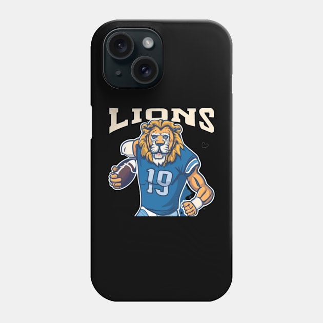 Detroit lions football vector design Phone Case by Nasromaystro