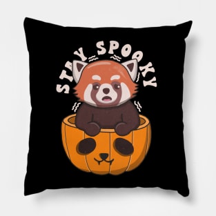 Cute Red Panda Stay Spooky Pillow