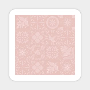 Mexican Pale Pink Talavera Tile Pattern by Akbaly Magnet