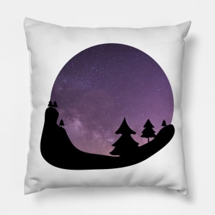 Stargazing - purple sky Pillow