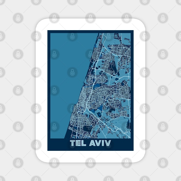 Tel Aviv - Israel Peace City Map Magnet by tienstencil