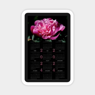 Peony • 2024 Year-at-a-glance Calendar Magnet