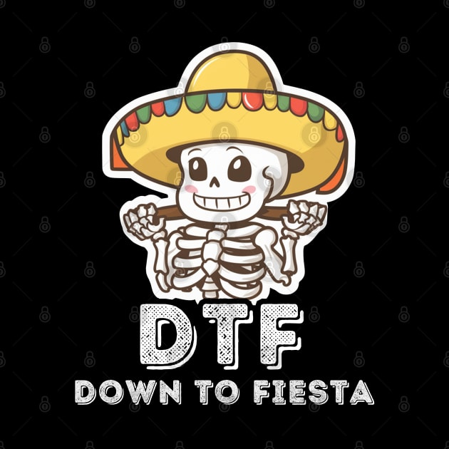 Happy Skeleton Down To Fiesta by Estrella Design