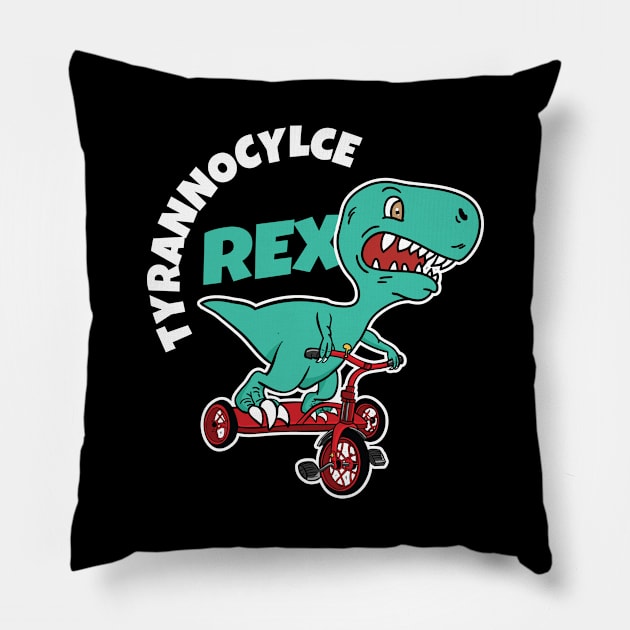 Dino Trex Tyrannocycle Rex Pillow by HBfunshirts