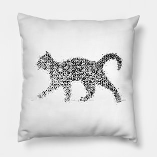 Glitch black cat Pillow