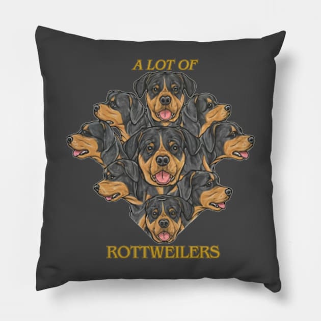 a lot of rottweilers Pillow by kestey shop