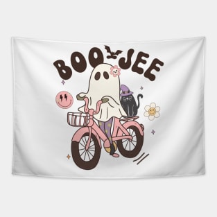 Funny Boo jee Vintage Halloween Design Groovy - Ghost Halloween Costume Present Idea For Girls Tapestry