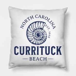 Currituck Beach, NC Summertime Vacationing Seashell Pillow