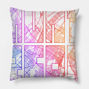 Montreal, Quebec, Canada City Map Typography - Colorful Pillow